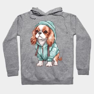 Watercolor Cozy Cavalier King Charles Spaniel Dog Hoodie